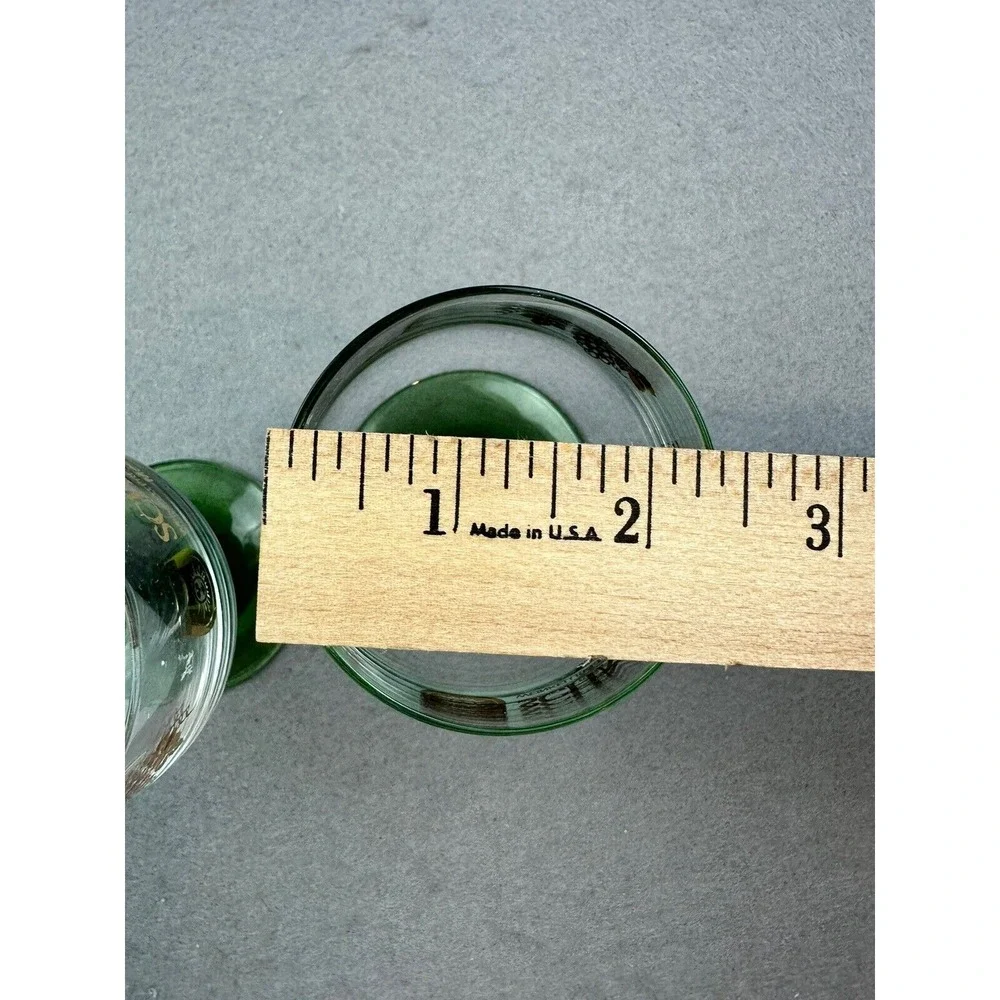 Twin Schmitt Sohne Green Beehive‎ Stem Wine Goblet Glasses Vintage